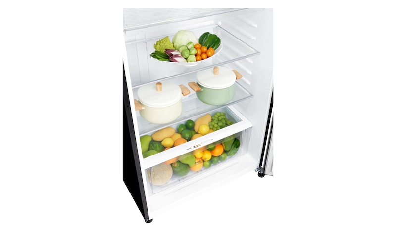 LG IEC Gross 547L Black Curved Class Top Freezer with Inverter Linear Compressor &  DoorCooling+, GN-C702SGGU