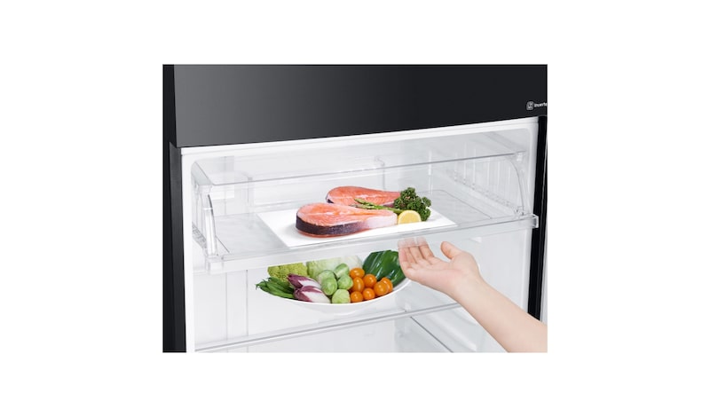 LG IEC Gross 547L Black Curved Class Top Freezer with Inverter Linear Compressor &  DoorCooling+, GN-C702SGGU