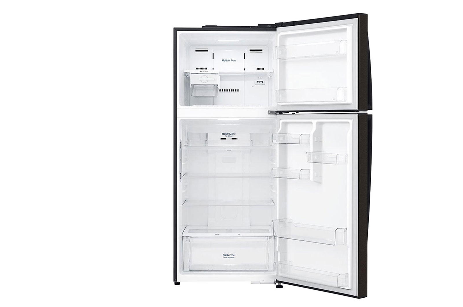 LG 437L Top Freezer Fridge in Black Metal Finish , GN-H432HXHC
