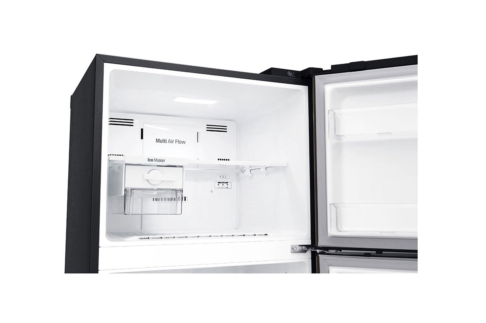 LG 437L Top Freezer Fridge in Black Metal Finish , GN-H432HXHC