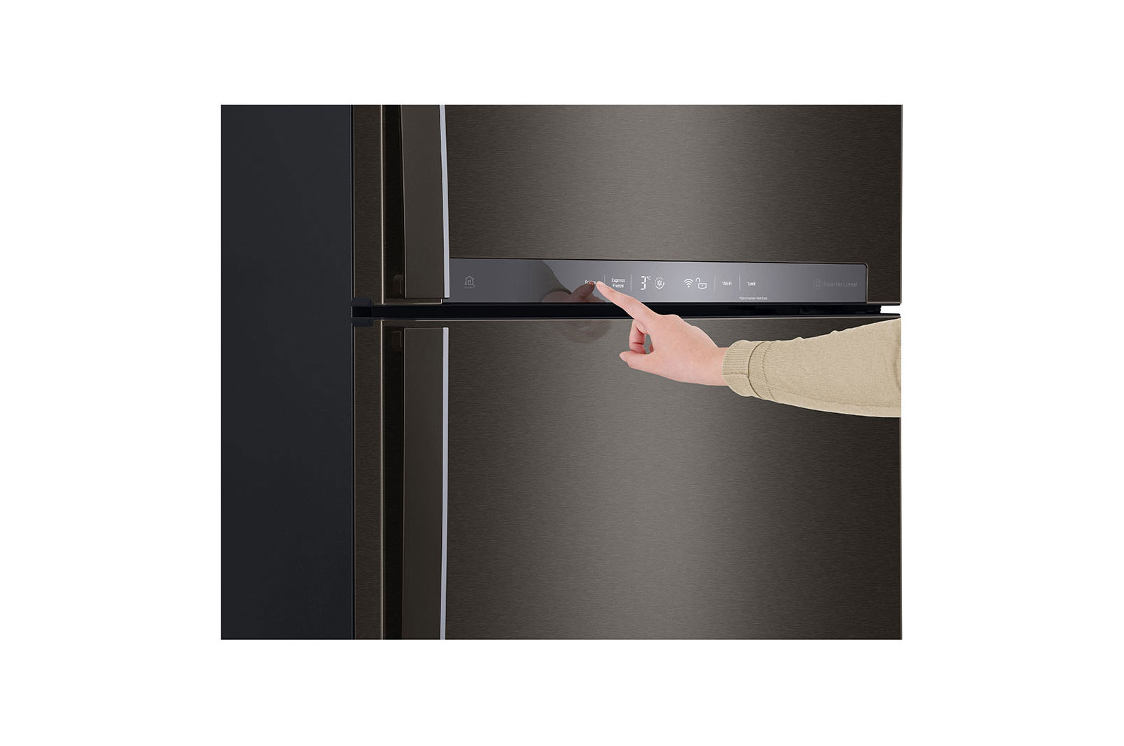 LG 437L Top Freezer Fridge in Black Metal Finish , GN-H432HXHC