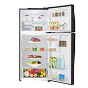 LG 437L Top Freezer Fridge in Black Metal Finish , GN-H432HXHC