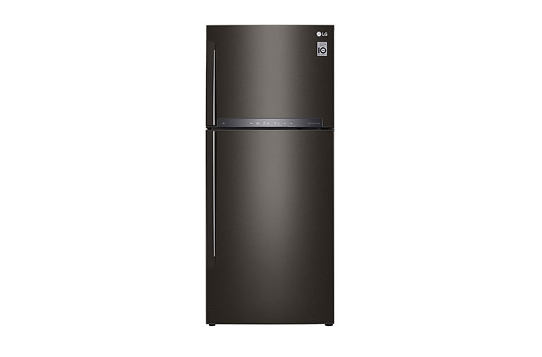 Front view of IEC Gross 437L Black Steele TOP FREEZER with Inverter Linear Compressor &amp; DoorCooling&#43; GN-H432HXHU