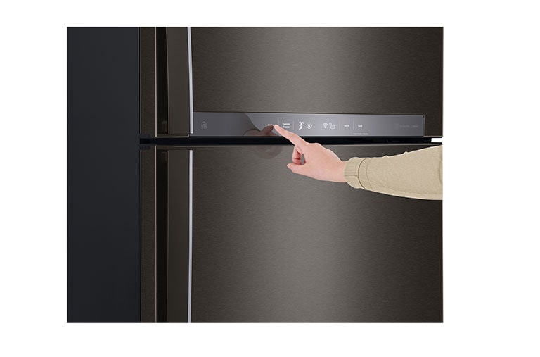 LG IEC Gross 437L Black Steele TOP FREEZER with Inverter Linear Compressor & DoorCooling+, GN-H432HXHU
