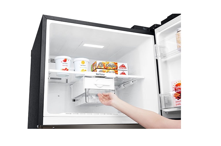 LG IEC Gross 437L Black Steele TOP FREEZER with Inverter Linear Compressor & DoorCooling+, GN-H432HXHU
