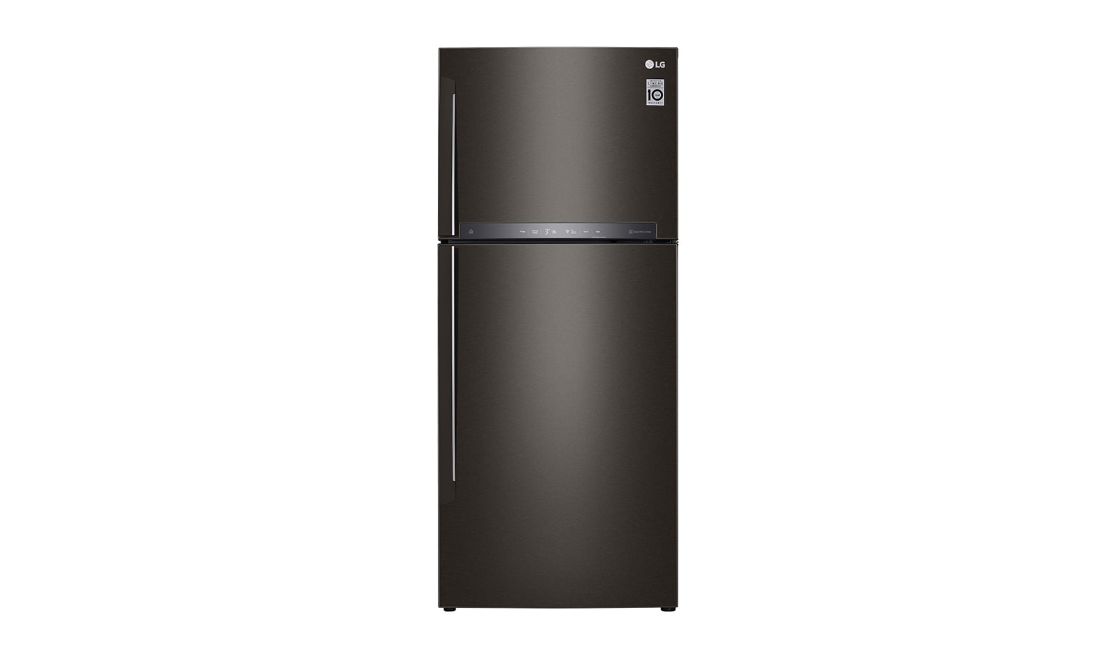Front view of IEC Gross 437L Black Steele TOP FREEZER with Inverter Linear Compressor &amp; DoorCooling&#43; GN-H432HXHU