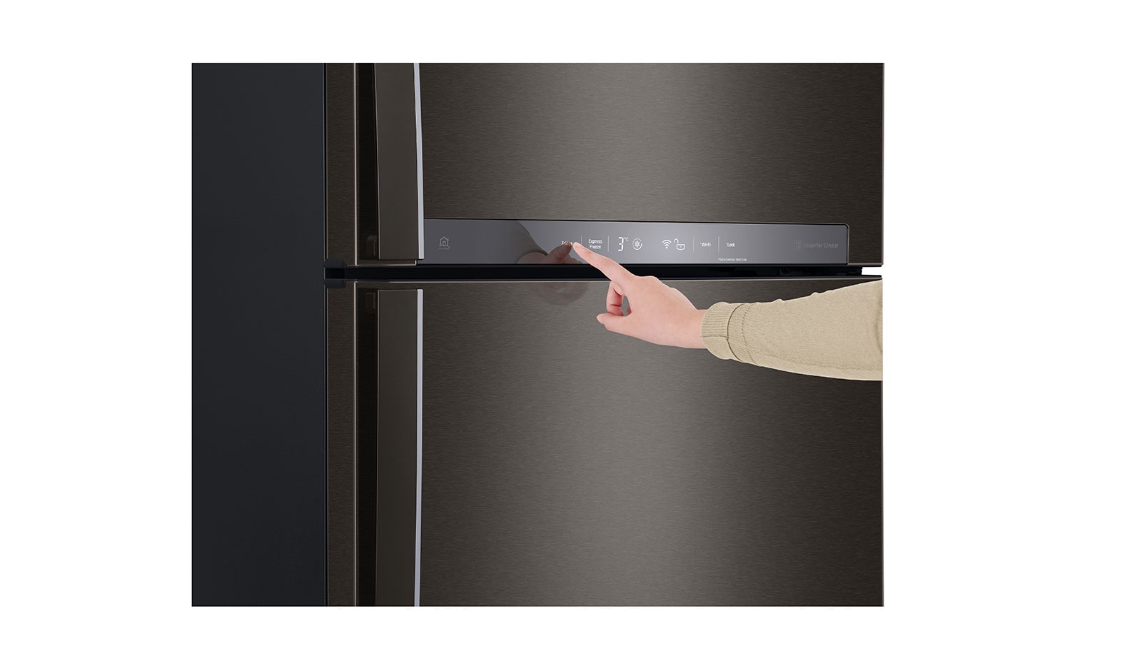 LG IEC Gross 437L Black Steele TOP FREEZER with Inverter Linear Compressor & DoorCooling+, GN-H432HXHU