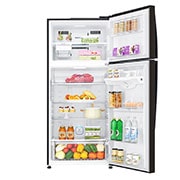 LG 516L Top Freezer Fridge in Black Metal Finish , GN-H602HXHC