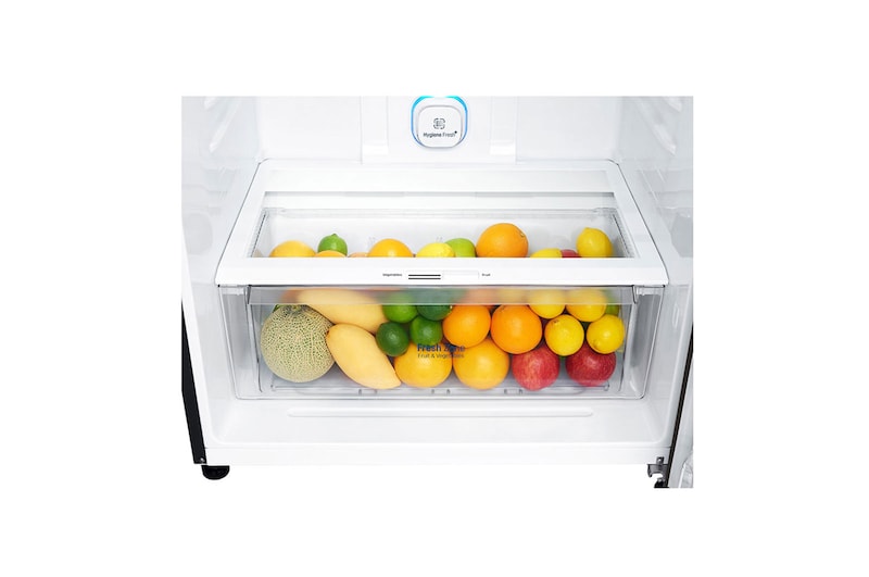 LG 516L Top Freezer Fridge in Black Steel Finish , GN-H602HXHM