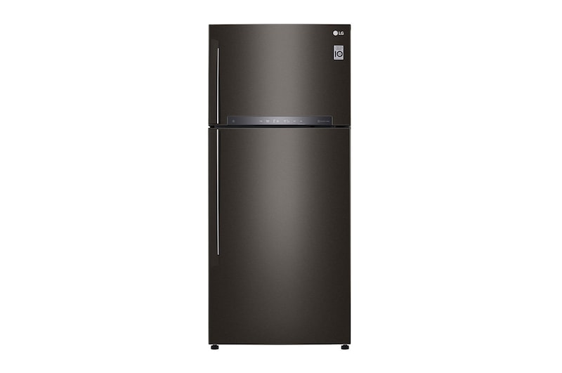 Front view of 547L Top Freezer Fridge in Black Metal Finish  GN-H702HXHC