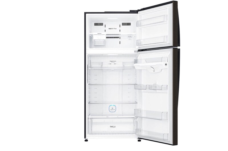 LG 547L Top Freezer Fridge in Black Metal Finish , GN-H702HXHC
