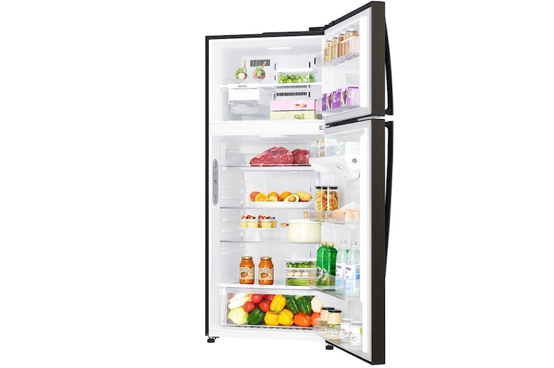 LG 547L Top Freezer Fridge in Black Metal Finish , GN-H702HXHC