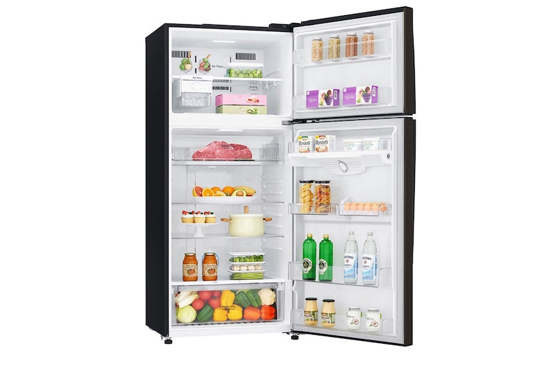 LG 547L Top Freezer Fridge in Black Metal Finish , GN-H702HXHC