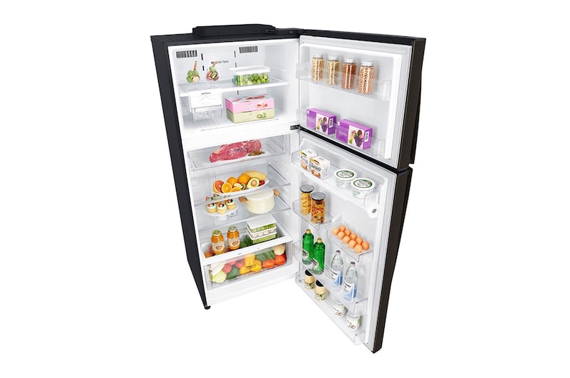 LG 547L Top Freezer Fridge in Black Metal Finish , GN-H702HXHC