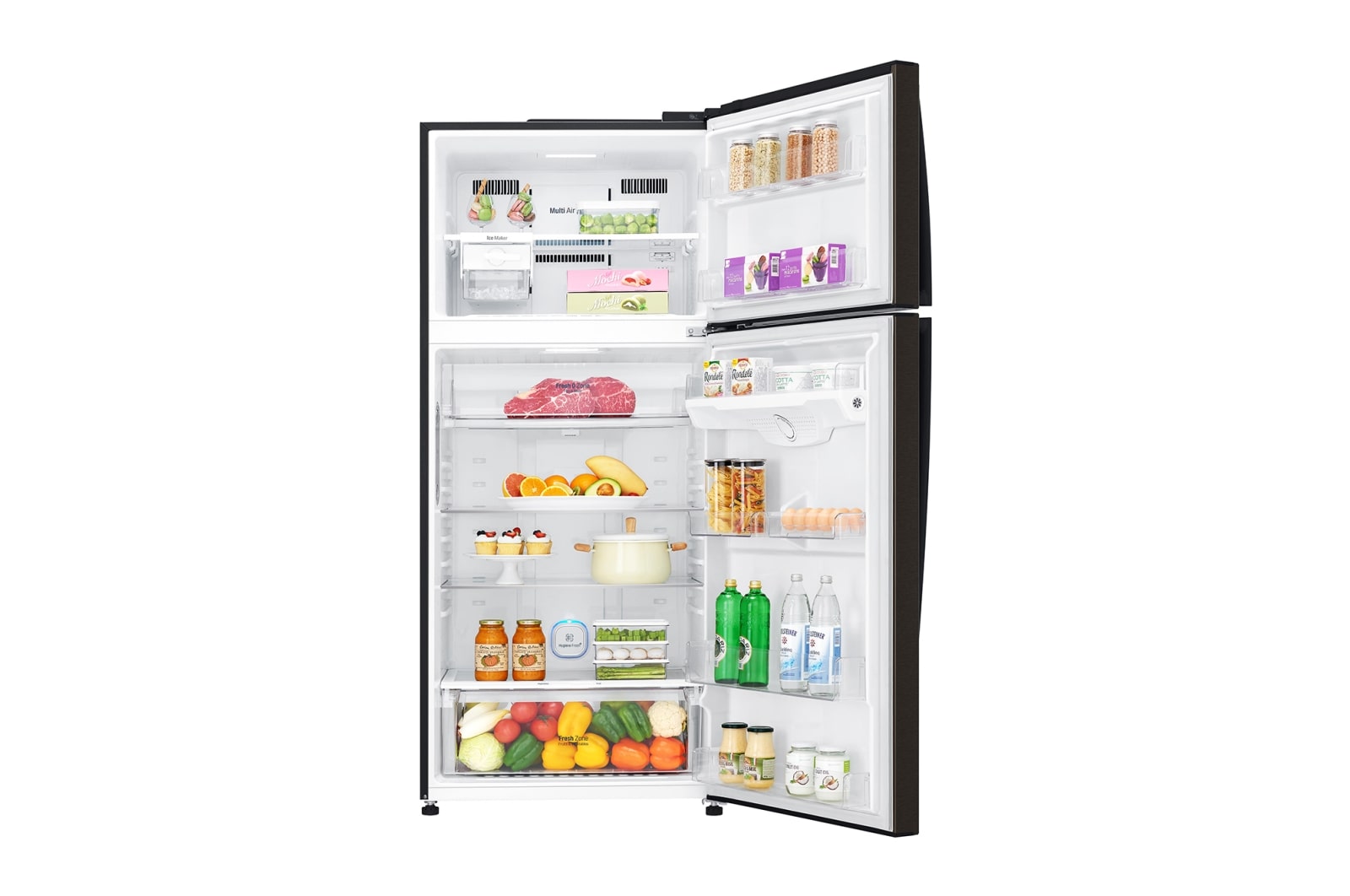 LG IEC Gross 547L Black Metal Top Freezer with Inverter Linear Compressor & DoorCooling+, GN-H702HXHU