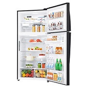 LG 602L Top Freezer Fridge in Black Metal Finish , GR-H802HQHM