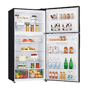 LG 602L Top Freezer Fridge in Black Metal Finish , GR-H802HQHM