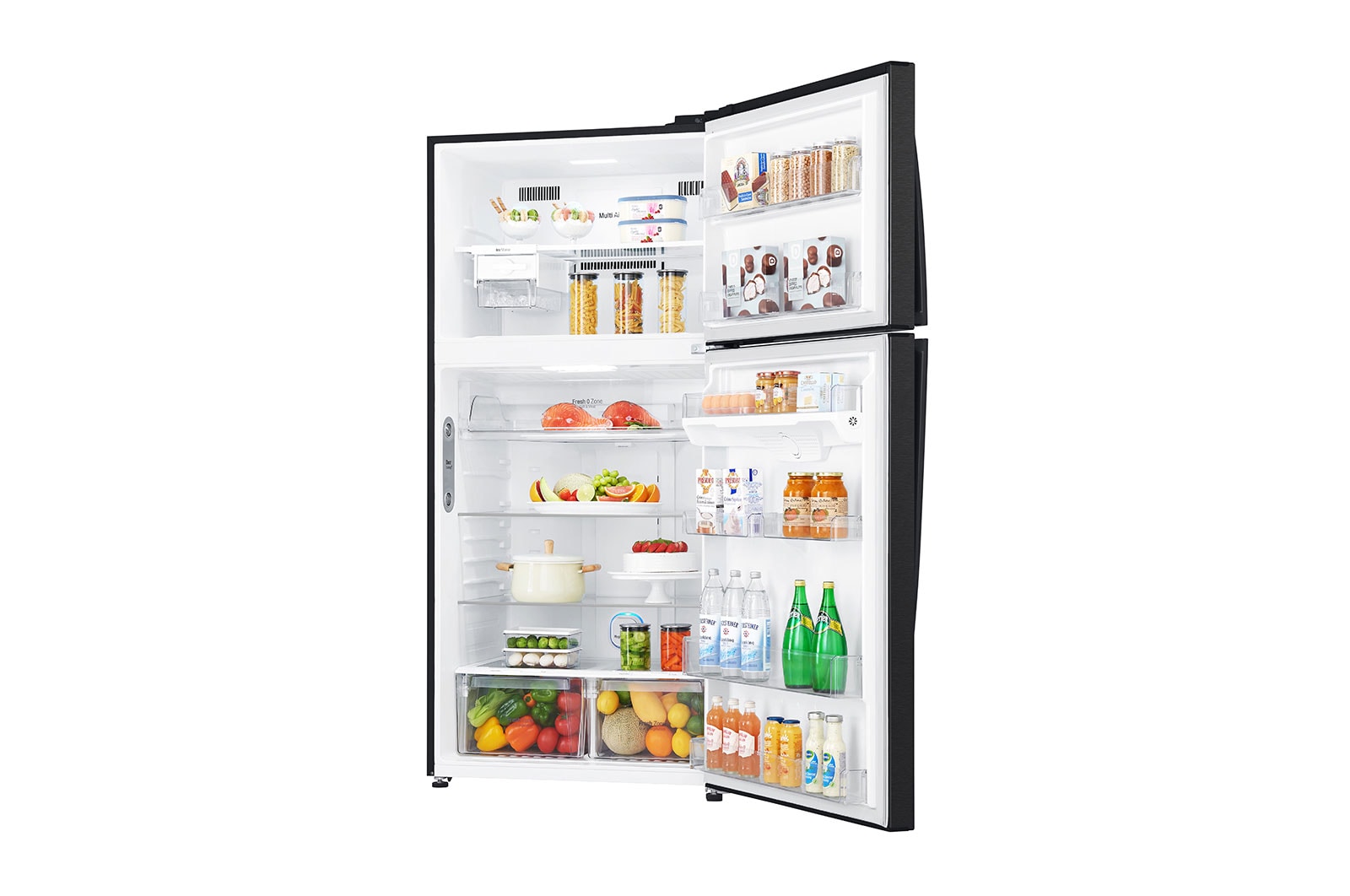 LG 602L Top Freezer Fridge in Black Metal Finish , GR-H802HQHM