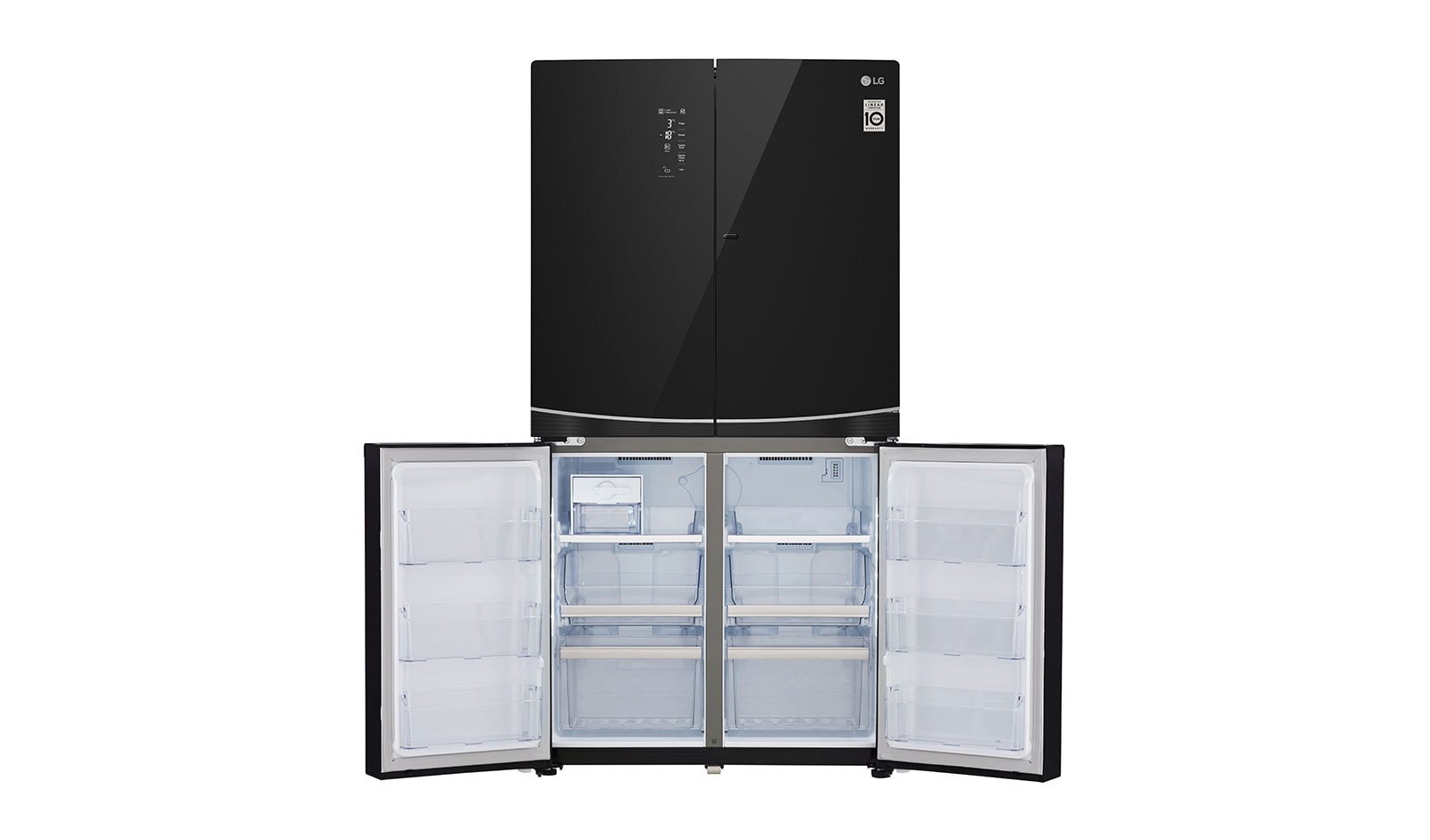 LG IEC Gross 725L Black Glass Multi-Door Refrigerators with Inverter Linear Compressor & Door in Door™, GR-M24FBGHL
