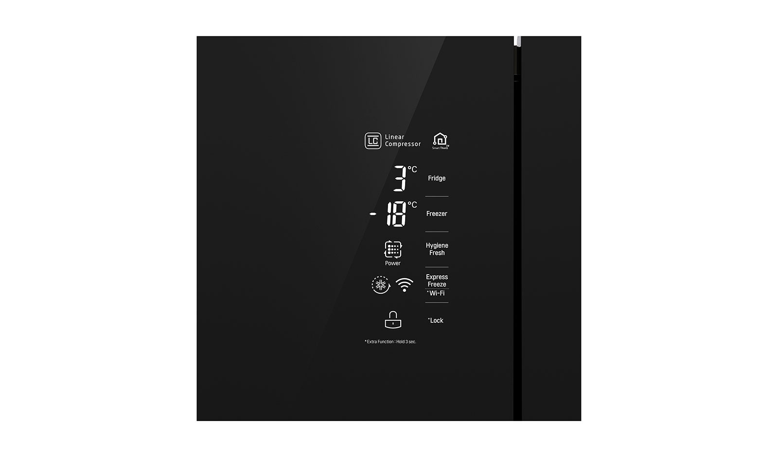 LG IEC Gross 725L Black Glass Multi-Door Refrigerators with Inverter Linear Compressor & Door in Door™, GR-M24FBGHL