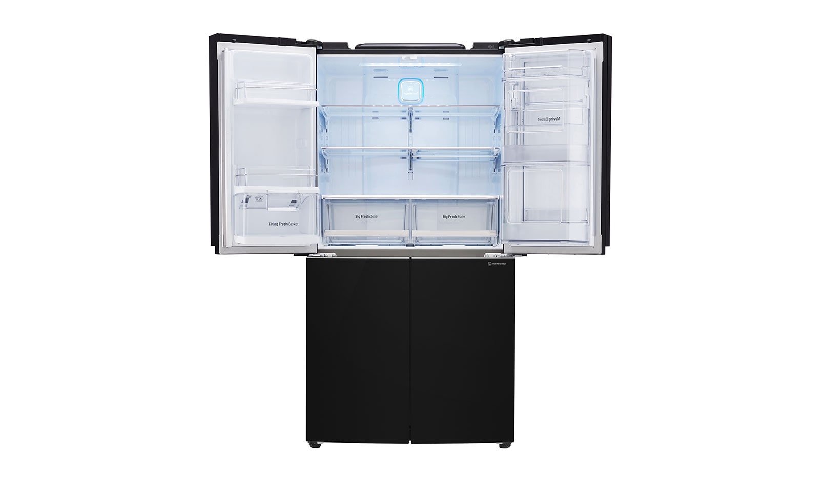 LG IEC Gross 725L Black Glass Multi-Door Refrigerators with Inverter Linear Compressor & Door in Door™, GR-M24FBGHL