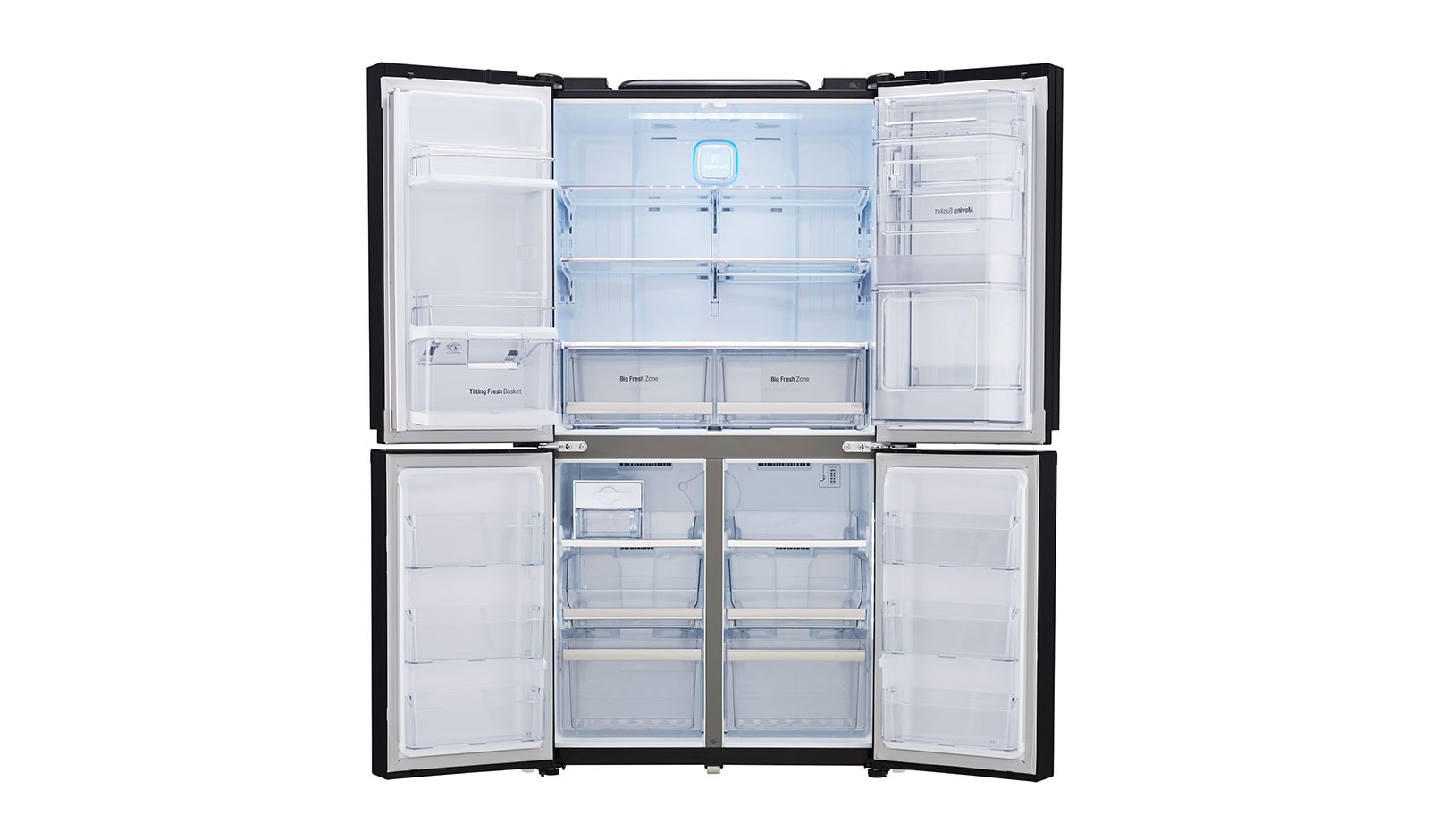 LG IEC Gross 725L Black Glass Multi-Door Refrigerators with Inverter Linear Compressor & Door in Door™, GR-M24FBGHL