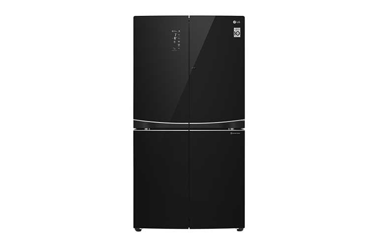 Front view of IEC Gross 725L Black Glass Multi-Door Refrigerators with Inverter Linear Compressor &amp; Door in Door™ GR-M24FBGHL