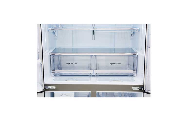 LG IEC Gross 725L Black Glass Multi-Door Refrigerators with Inverter Linear Compressor & Door in Door™, GR-M24FBGHL