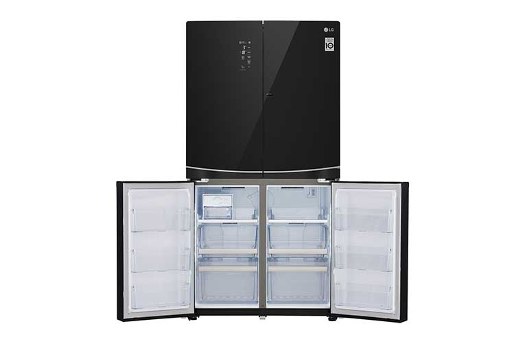 LG IEC Gross 725L Black Glass Multi-Door Refrigerators with Inverter Linear Compressor & Door in Door™, GR-M24FBGHL