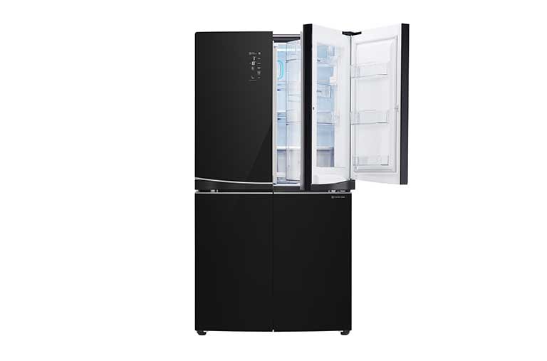 LG IEC Gross 725L Black Glass Multi-Door Refrigerators with Inverter Linear Compressor & Door in Door™, GR-M24FBGHL