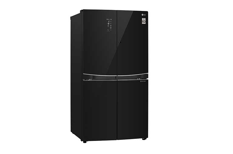 LG IEC Gross 725L Black Glass Multi-Door Refrigerators with Inverter Linear Compressor & Door in Door™, GR-M24FBGHL