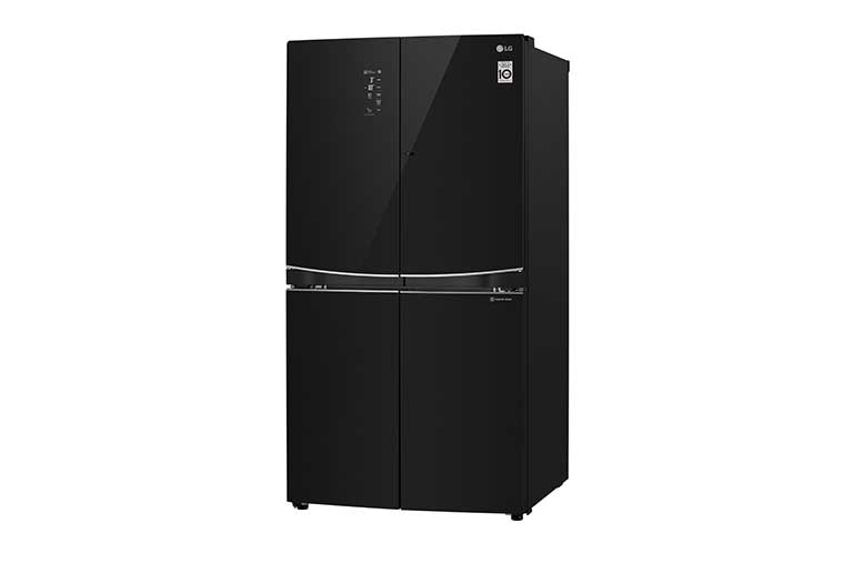 LG IEC Gross 725L Black Glass Multi-Door Refrigerators with Inverter Linear Compressor & Door in Door™, GR-M24FBGHL
