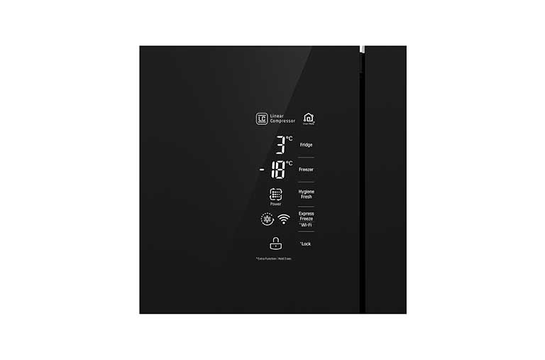 LG IEC Gross 725L Black Glass Multi-Door Refrigerators with Inverter Linear Compressor & Door in Door™, GR-M24FBGHL