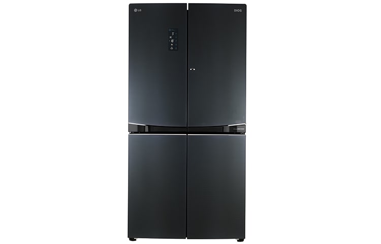 Front view of IEC Gross 1001L Luminous Black 4 DOOR REFRIGERATOR WITH DOOR-IN-DOOR™ AND 950 NET LITERS OF CAPACITY GR-M34FBGHL