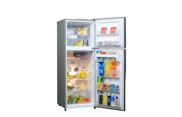 LG 350L Platinum Silver, Green Plasma Top Mount Fridge, GR-M362CLN
