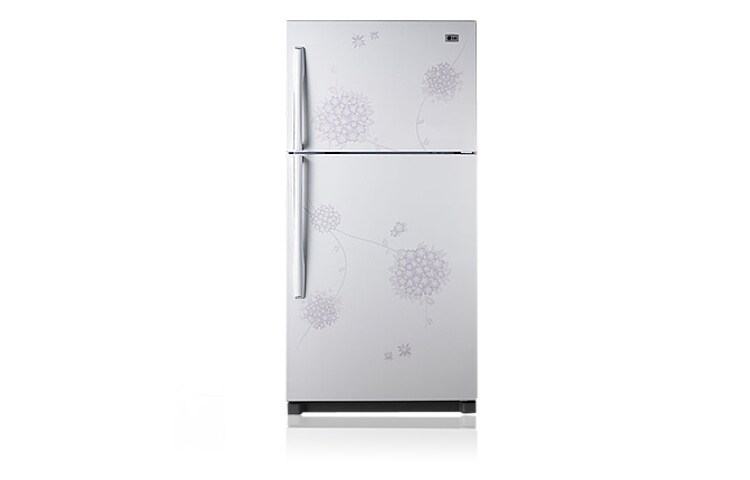 Front view of 560L White Bouquet Flower Fridge GR-M562YPC