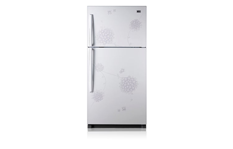 Front view of 640L White Bouquet Flower Fridge GR-M652YPC