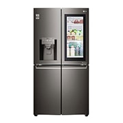 Front view of IEC Gross 705L Gross Capacity Black Stainless Steel Multi-Door Refrigerators with Inverter Linear Compressor &amp; InstaView Door-in-Door® GR-X24FTKHL