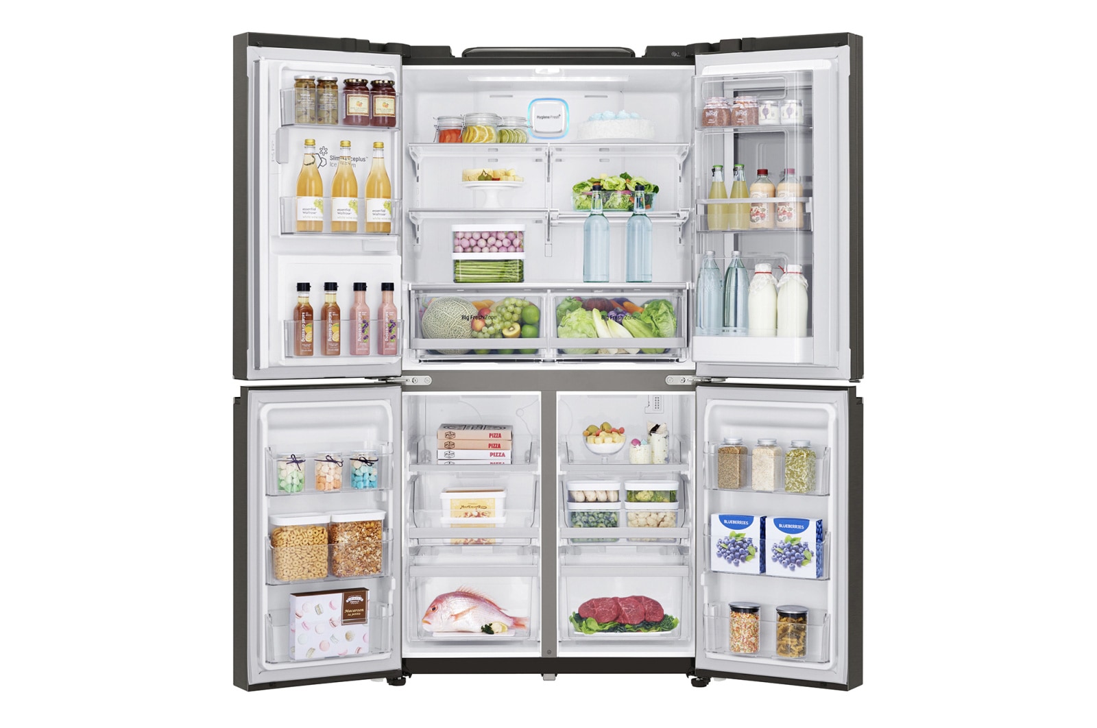 LG IEC Gross 705L Gross Capacity Black Stainless Steel Multi-Door Refrigerators with Inverter Linear Compressor & InstaView Door-in-Door®, GR-X24FTKHL