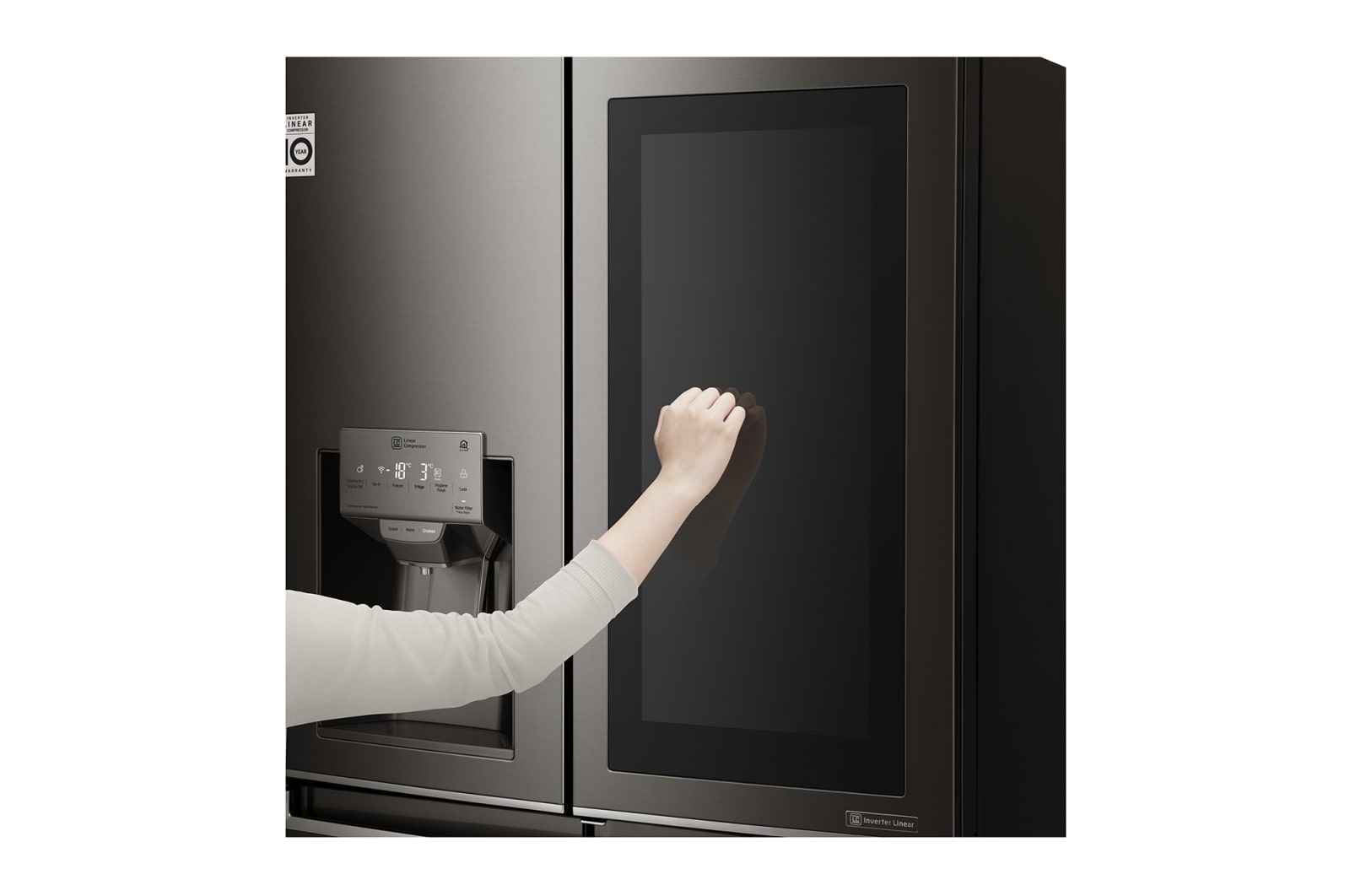 LG IEC Gross 705L Gross Capacity Black Stainless Steel Multi-Door Refrigerators with Inverter Linear Compressor & InstaView Door-in-Door®, GR-X24FTKHL