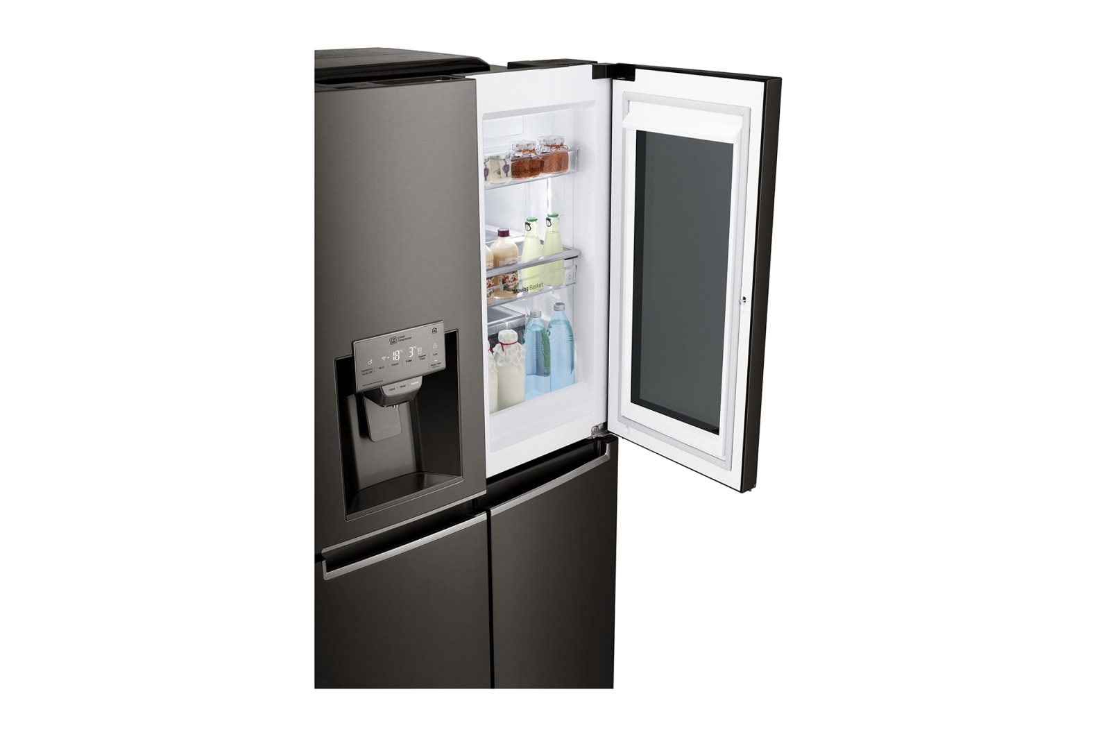 LG IEC Gross 705L Gross Capacity Black Stainless Steel Multi-Door Refrigerators with Inverter Linear Compressor & InstaView Door-in-Door®, GR-X24FTKHL