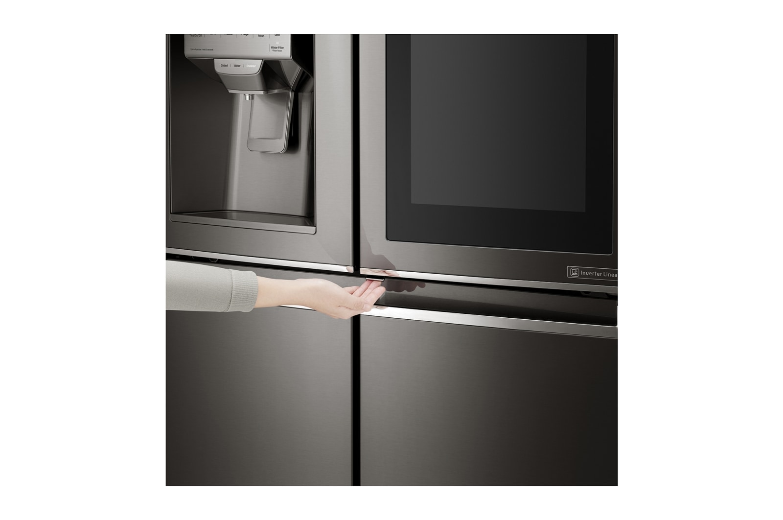 LG IEC Gross 705L Gross Capacity Black Stainless Steel Multi-Door Refrigerators with Inverter Linear Compressor & InstaView Door-in-Door®, GR-X24FTKHL
