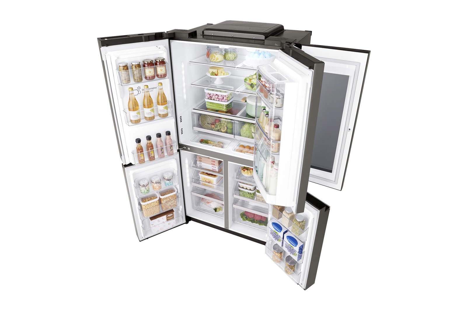 LG IEC Gross 705L Gross Capacity Black Stainless Steel Multi-Door Refrigerators with Inverter Linear Compressor & InstaView Door-in-Door®, GR-X24FTKHL