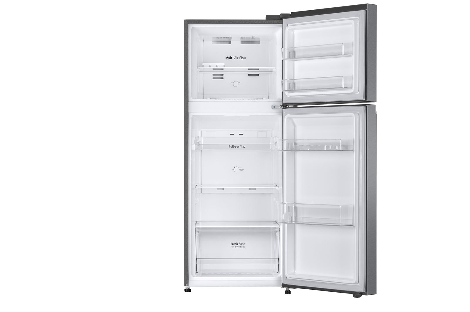 LG 263L Top Freezer Fridge in Platinum Silver3 Steel, GV-B242PLGB