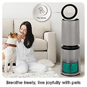 LG PuriCare™ 360º Alpha Pet Double (Beige) Air Purifier with Allergy Care and Pet Mode, AS10GDBY0