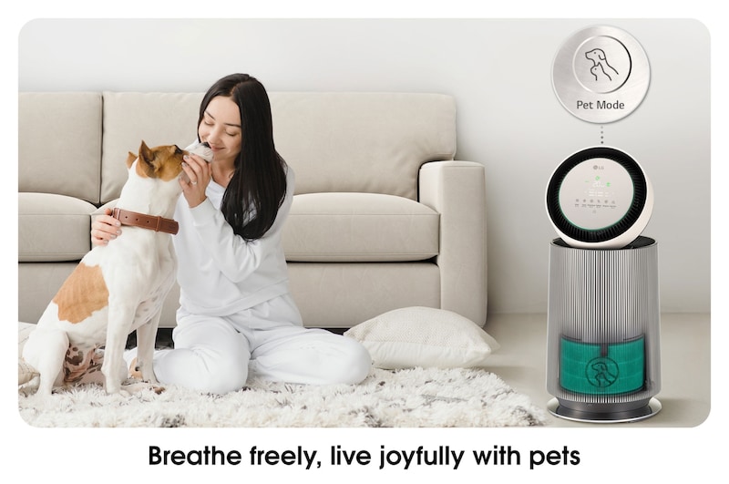 LG PuriCare™ 360º Alpha Pet Single (Beige) Air Purifier with Allergy Care and and Pet Mode, AS65GDBY0