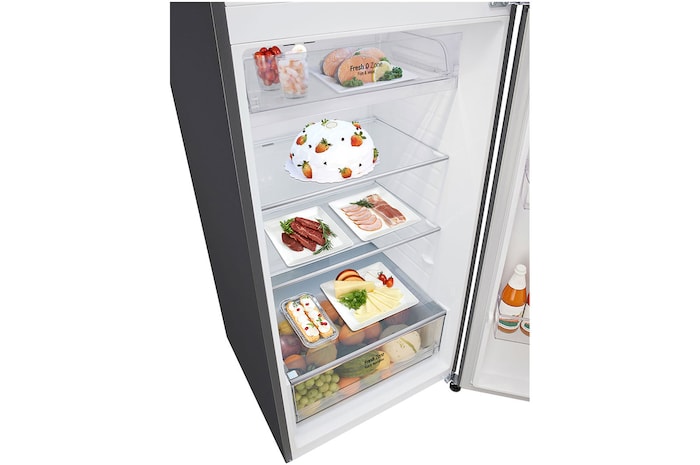 LG [Subscribe] 493L Top Freezer Fridge in Essence Matt Black with Water Dispenser & Auto Ice maker, GN-F452PQAK