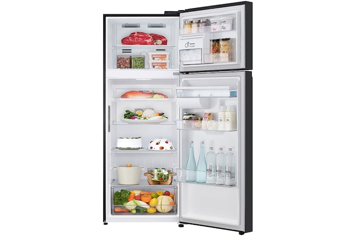 LG [Subscribe] 493L Top Freezer Fridge in Essence Matt Black with Water Dispenser & Auto Ice maker, GN-F452PQAK