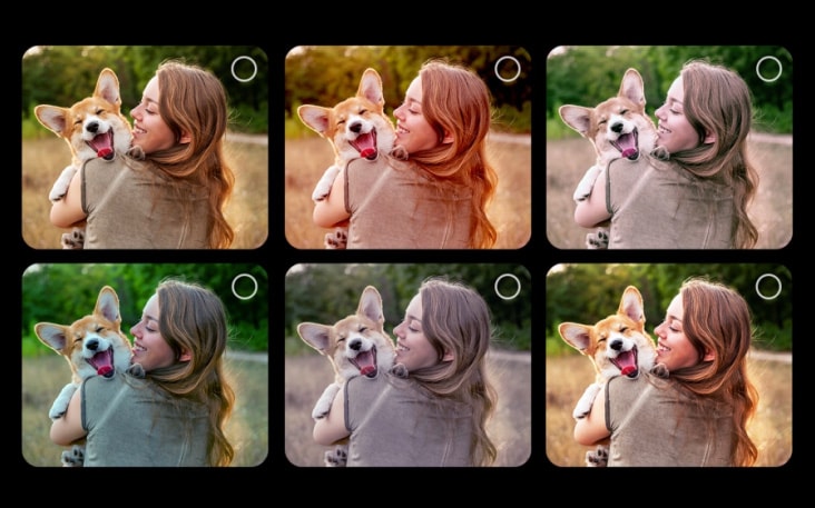 LG AI TV with AI Picture Wizard shows multiple versions of the same photo arranged in a grid, allowing users to select preferred options that guide the creation of personalized pictures on screen. LG AI TV with AI Picture Wizard shows multiple versions of the same photo arranged in a grid, allowing users to select preferred options that guide the creation of personalized pictures on screen.
