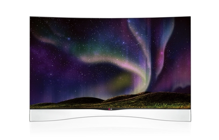 Front view of The World&#39;s First CURVED OLED TV 55EA970T